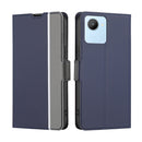 For Realme C30 4G/Narzo 50i Prime Twill Texture Side Button Leather Phone Case(Blue)