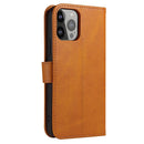 For iPhone 14 Calf Texture Buckle Flip Leather Phone Case (Khaki)