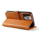 For iPhone 14 Calf Texture Buckle Flip Leather Phone Case (Khaki)