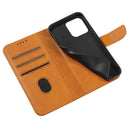 For iPhone 14 Calf Texture Buckle Flip Leather Phone Case (Khaki)