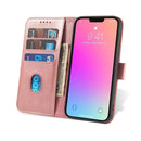 For iPhone 14 Calf Texture Buckle Flip Leather Phone Case (Rose Gold)