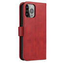 For iPhone 14 Calf Texture Buckle Flip Leather Phone Case (Red)