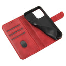 For iPhone 14 Calf Texture Buckle Flip Leather Phone Case (Red)