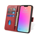 For iPhone 14 Calf Texture Buckle Flip Leather Phone Case (Red)