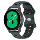 For Samsung Galaxy Watch 5 40mm 20mm Two-color Diamond Silicone Watch Band(Olive Green+Black)