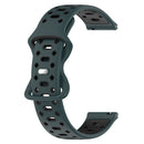 For Samsung Galaxy Watch 5 40mm 20mm Two-color Diamond Silicone Watch Band(Olive Green+Black)