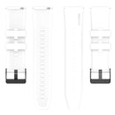 For Samsung Galaxy Watch 5 40mm 20mm Black Buckle Step Silicone Watch Band(White)