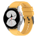 For Samsung Galaxy Watch 5 40mm 20mm Black Buckle Step Silicone Watch Band(Yellow)