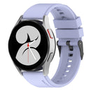 For Samsung Galaxy Watch 5 40mm 20mm Black Buckle Step Silicone Watch Band(Purple)