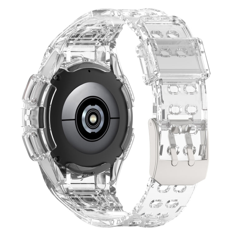 For Samsung Galaxy Watch5 40mm Silicone Integrated Watch Band(Transparent White)