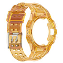 For Samsung Galaxy Watch5 40mm Silicone Integrated Watch Band(Transparent Orange)