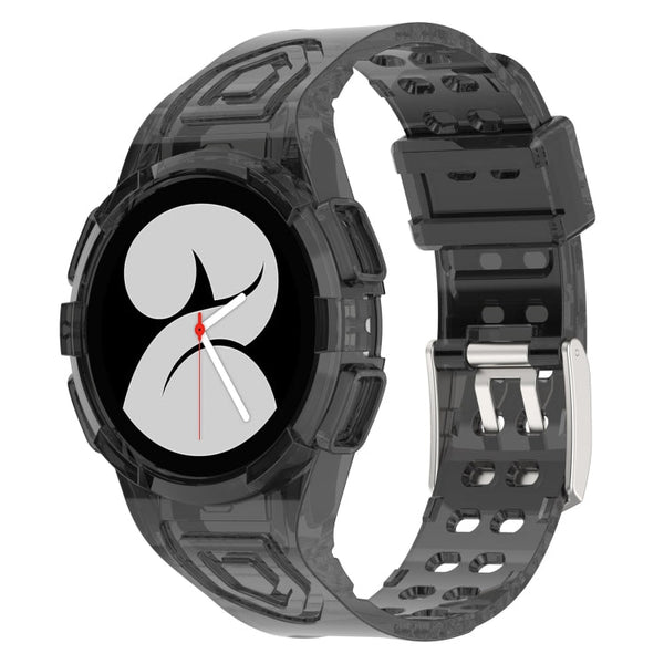 For Samsung Galaxy Watch5 40mm Silicone Integrated Watch Band(Transparent Black)