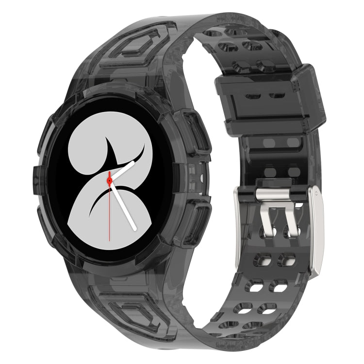 For Samsung Galaxy Watch5 40mm Silicone Integrated Watch Band(Transparent Black)