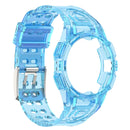 For Samsung Galaxy Watch5 40mm Silicone Integrated Watch Band(Transparent Blue)