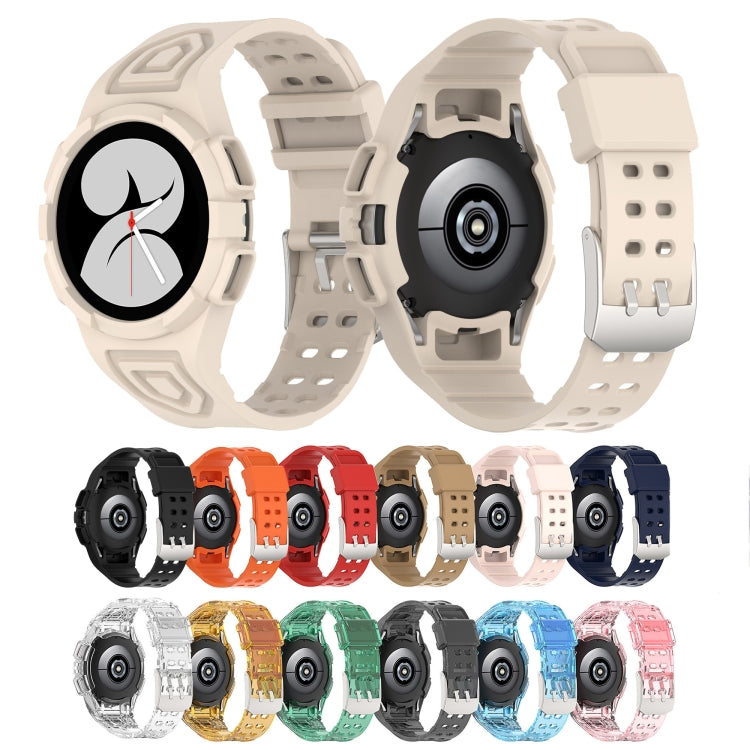 For Samsung Galaxy Watch5 40mm Silicone Integrated Watch Band(Transparent White)
