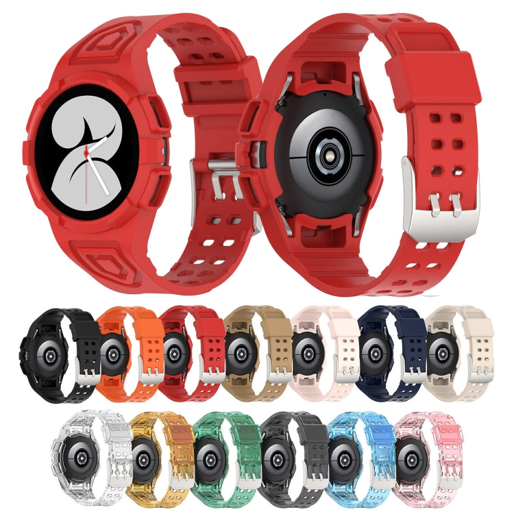 For Samsung Galaxy Watch5 Pro 45mm Silicone Integrated Watch Band(Transparent Black)