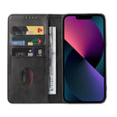 For iPhone 14 Calf Texture Magnetic Flip Leather Phone Case (Black)