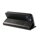 For iPhone 14 Calf Texture Magnetic Flip Leather Phone Case (Black)