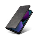 For iPhone 14 Calf Texture Magnetic Flip Leather Phone Case (Black)