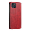 For iPhone 14 Calf Texture Magnetic Flip Leather Phone Case (Red)