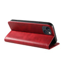 For iPhone 14 Calf Texture Magnetic Flip Leather Phone Case (Red)