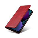 For iPhone 14 Calf Texture Magnetic Flip Leather Phone Case (Red)