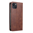 For iPhone 14 Calf Texture Magnetic Flip Leather Phone Case (Brown)