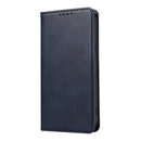 For iPhone 14 Calf Texture Magnetic Flip Leather Phone Case (Blue)