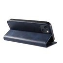 For iPhone 14 Calf Texture Magnetic Flip Leather Phone Case (Blue)