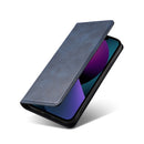 For iPhone 14 Calf Texture Magnetic Flip Leather Phone Case (Blue)