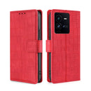 For vivo iQOO 10 Pro 5G Skin Feel Crocodile Magnetic Clasp Leather Phone Case(Red)