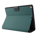 For iPad 9.7 (2018) / (2017) Electric Pressed Texture Horizontal Flip Leather Case with Holder & Pen Slot(Dark Green)