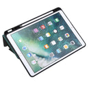 For iPad 9.7 (2018) / (2017) Electric Pressed Texture Horizontal Flip Leather Case with Holder & Pen Slot(Dark Green)