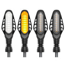 4 PCS Modified Motorcycle 16LEDs Brake Turn Tail Light, Transparent Shell(White Light + Yellow Light)
