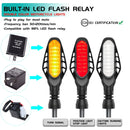 4 PCS Modified Motorcycle 16LEDs Brake Turn Tail Light, Transparent Shell(White Light + Yellow Light)