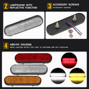 2 PCS 24LED Reflector Brake Light Turn Signal Light(White Shell Red Light)