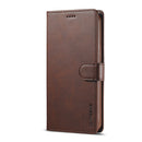 For iPhone 14 LC.IMEEKE Calf Texture Horizontal Flip Leather Case (Brown)