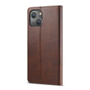 For iPhone 14 LC.IMEEKE Calf Texture Horizontal Flip Leather Case (Brown)