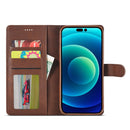 For iPhone 14 LC.IMEEKE Calf Texture Horizontal Flip Leather Case (Brown)