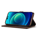 For iPhone 14 LC.IMEEKE Calf Texture Horizontal Flip Leather Case (Brown)
