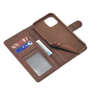 For iPhone 14 LC.IMEEKE Calf Texture Horizontal Flip Leather Case (Brown)