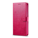 For iPhone 14 LC.IMEEKE Calf Texture Horizontal Flip Leather Case (Red)
