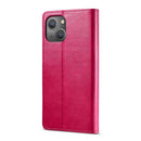 For iPhone 14 LC.IMEEKE Calf Texture Horizontal Flip Leather Case (Red)