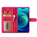 For iPhone 14 LC.IMEEKE Calf Texture Horizontal Flip Leather Case (Red)