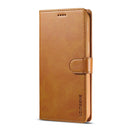 For iPhone 14 LC.IMEEKE Calf Texture Horizontal Flip Leather Case (Yellow)
