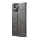 For iPhone 14 LC.IMEEKE Calf Texture Horizontal Flip Leather Case (Grey)