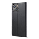 For iPhone 14 Plus LC.IMEEKE Calf Texture Horizontal Flip Leather Case (Black)