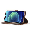 For iPhone 14 Pro LC.IMEEKE Calf Texture Horizontal Flip Leather Case(Brown)