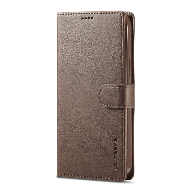 For iPhone 14 Pro Max LC.IMEEKE Calf Texture Horizontal Flip Leather Case (Brown)