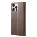 For iPhone 14 Pro Max LC.IMEEKE Calf Texture Horizontal Flip Leather Case (Brown)